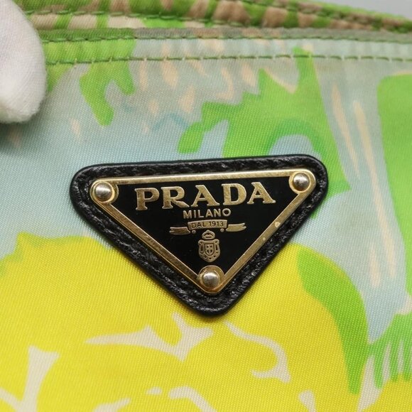 PRADA Tote Bag Nylon Yellow Gold Auth EC197 - Picture 12 of 16